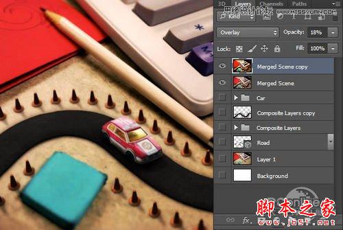 Photoshop CS6设计制作桌面上的创意跑道