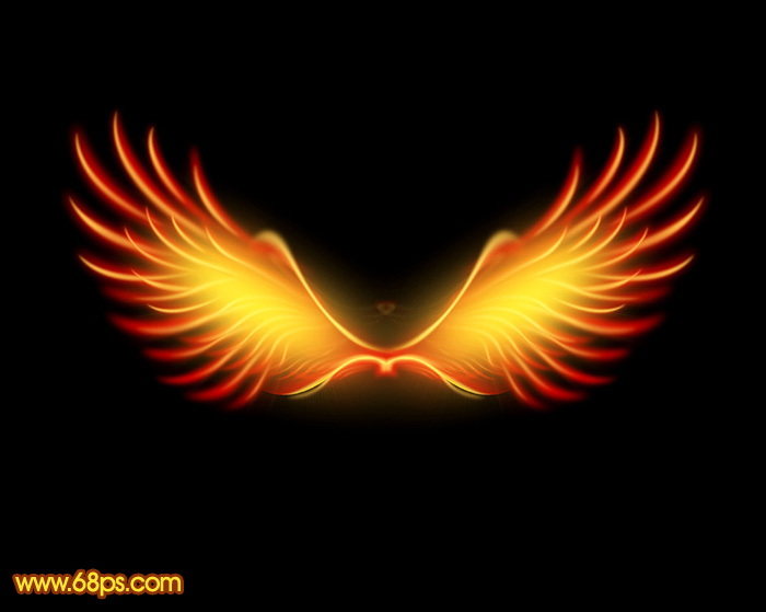 Photoshop设计打造简单出个性的火焰翅膀