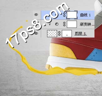 photoshop设计制作油漆装饰的耐克运动鞋广告海报