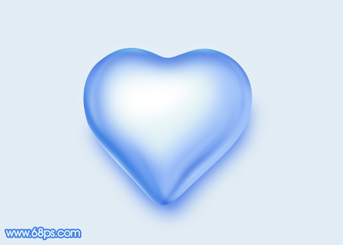 Photoshop设计制作漂亮的蓝色立体水晶心形