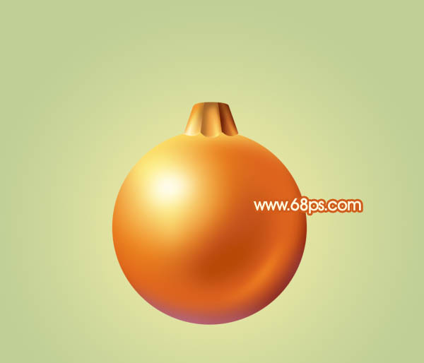 Photoshop设计制作精致的橙黄色圣诞装饰球教程
