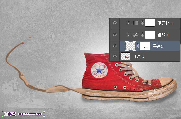 Photoshop设计制作动感流体运动鞋海报教程