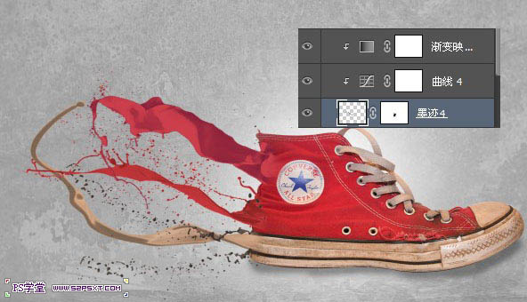Photoshop设计制作动感流体运动鞋海报教程