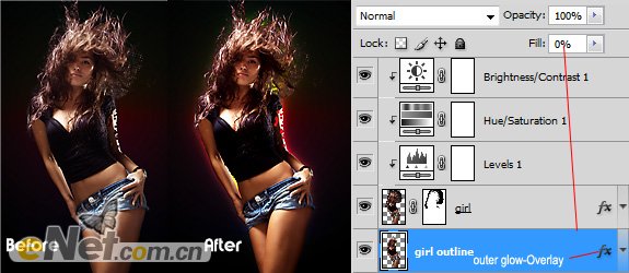 Photoshop为美女添加绚丽的潮流光束海报效果