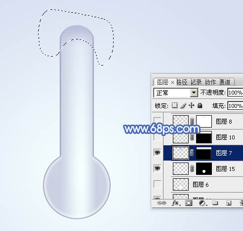 Photoshop设计制作出一个精致的玻璃温度计图标