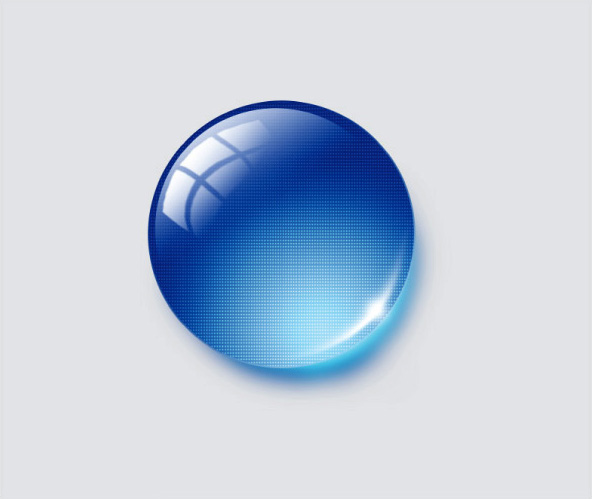 PhotoShop设计绘制出反光渐变的蓝色水晶玻璃球按钮教程