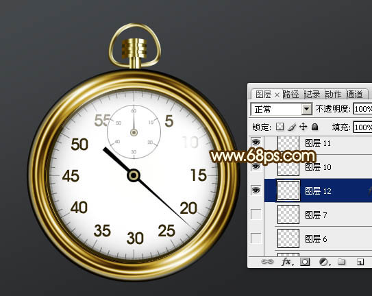 Photoshop打造一个逼真的金属效果计数秒表