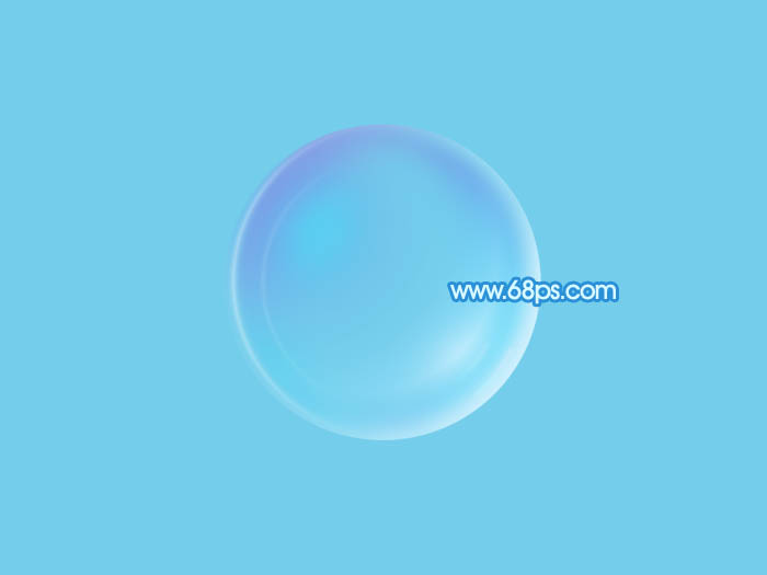 Photoshop制作漂亮的淡蓝色透明泡泡教程