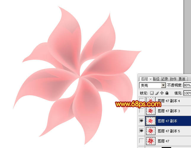 Photoshop设计制作出非常漂亮的梦幻红色透明丝质花朵