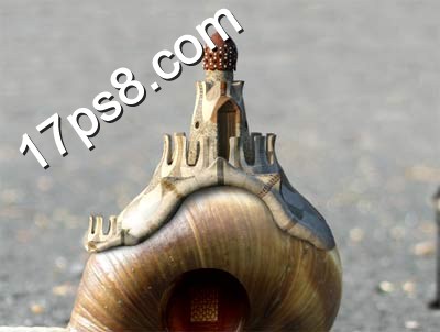photoshop合成制作出一个背着城堡房子流浪的蜗牛