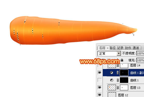 Photoshop设计制作一个逼真的新鲜胡萝卜