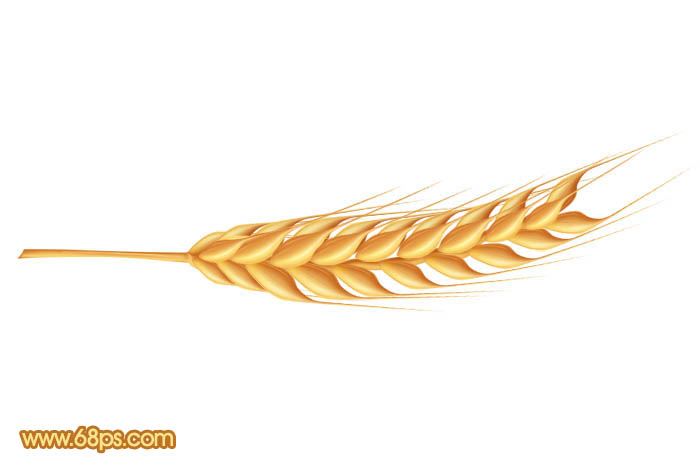 Photoshop设计制作出一串逼真的金色麦穗