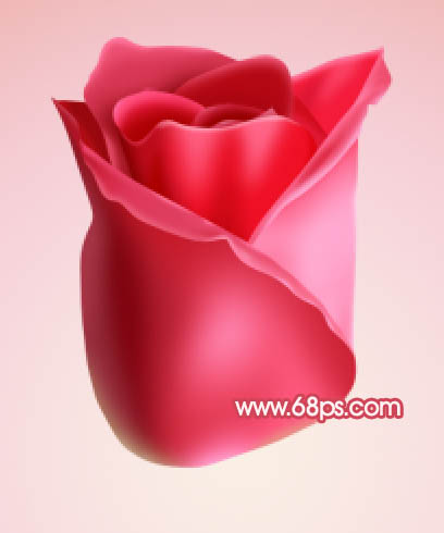 Photoshop设计制作出一朵逼真的含苞欲放的鲜嫩红色玫瑰