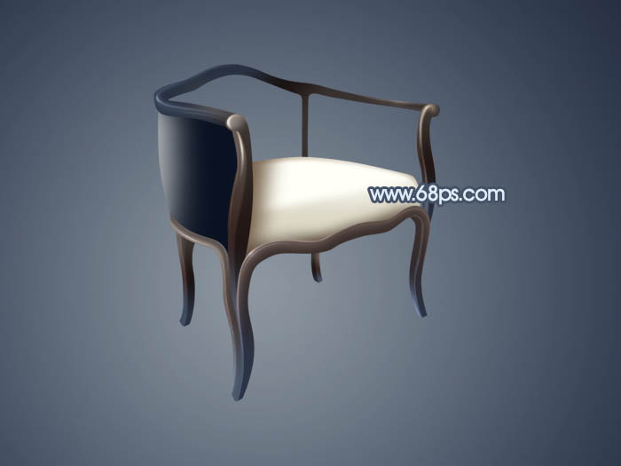Photoshop设计制作出逼真的古典木质沙发椅子