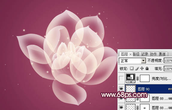 Photoshop设计制作出半透明的光影花朵