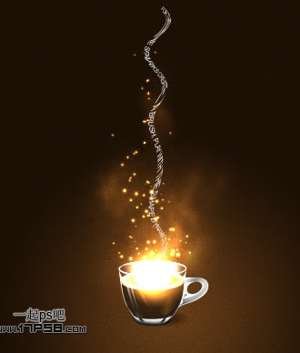 photoshop制作光影动感咖啡杯