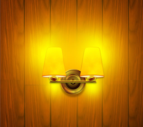 Photoshop制作一盏温馨的橙黄色室内壁灯