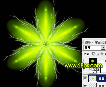 Photoshop制作出奇幻有层次感的绿色荧光花朵