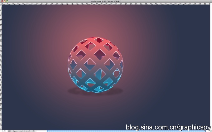 Photoshop打造漂亮的彩色镂空球体