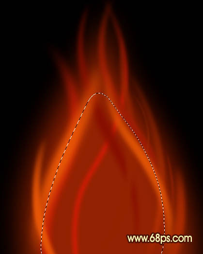 Photoshop利用路径工具制作漂亮的红色火焰