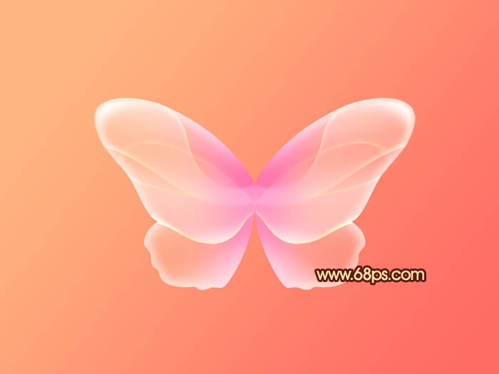 Photoshop制作出非常可爱的粉色水晶蝴蝶效果