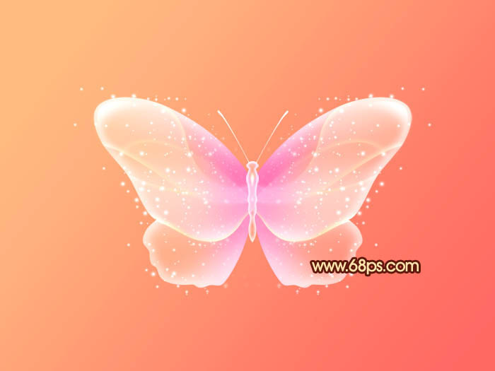 Photoshop制作出非常可爱的粉色水晶蝴蝶效果