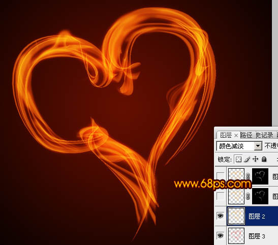 Photoshop为情人节打造出漂亮的火焰心形效果