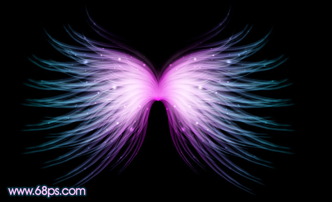 Photoshop将打造出非常奇幻的淡紫色光丝翅膀效果