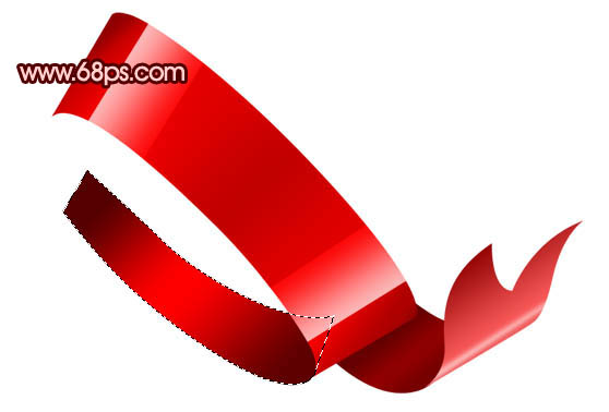 Photoshop打造漂亮的红色塑料飘带