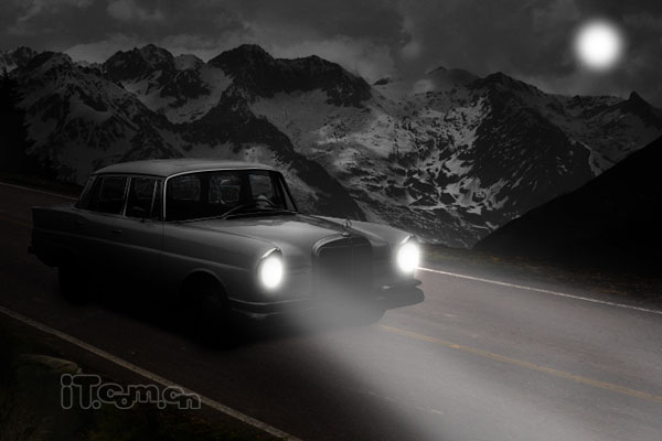 Photoshop打造夜间无人驾驶的汽车效果