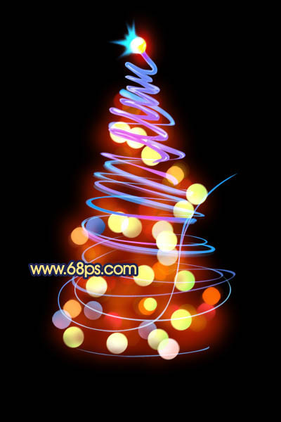 Photoshop打造斑斓的光影圣诞树