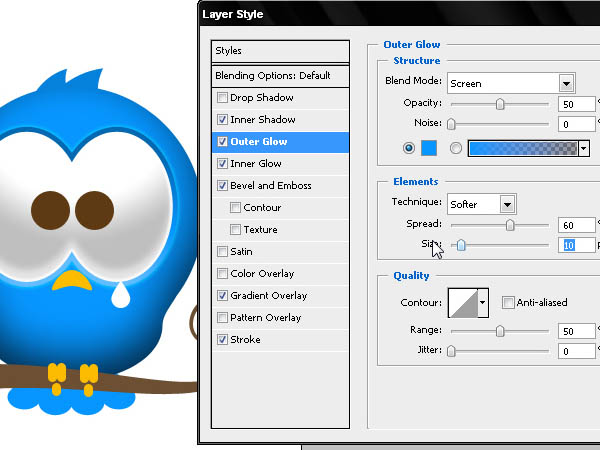 Photoshop打造Twitter可爱蓝色小鸟图标