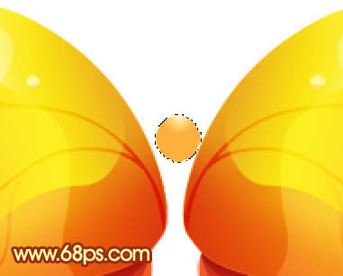 Photoshop打造可爱的橙色水晶小蝴蝶