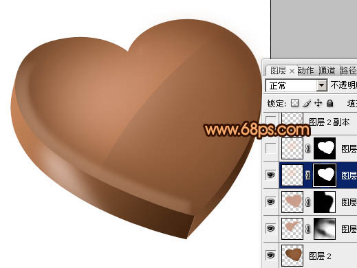 Photoshop打造光滑的巧克力立体心形
