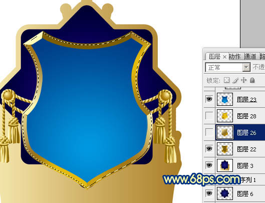 Photoshop打造精致的蓝色皇冠徽章