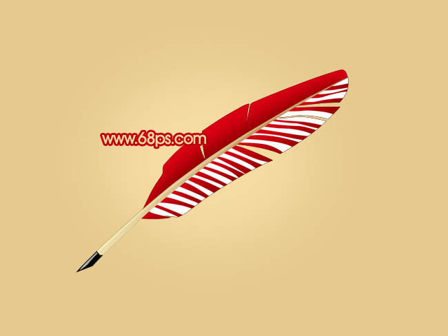 Photoshop打造简单的红色羽毛笔