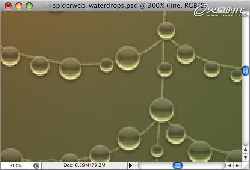 Photoshop打造挂满露珠的蜘蛛网