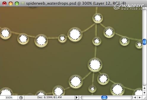 Photoshop打造挂满露珠的蜘蛛网