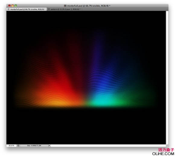 Photoshop打造简单时尚的彩色放射光束