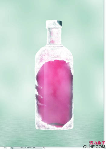 Photoshop为酒瓶表面加上急冻的冰霜