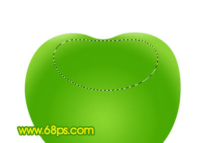ps 绘制一个简单的绿色晶莹剔透的水晶苹果图标