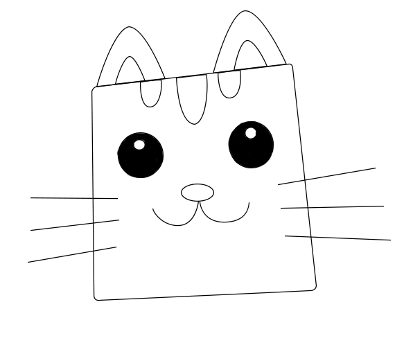ps怎么画简笔画猫脸? ps画方形猫脸的教程