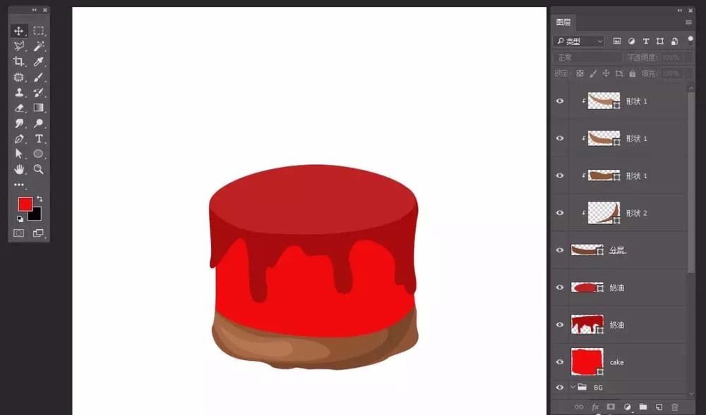 ps怎么画一个生日蛋糕? ps绘制cake图形的教程