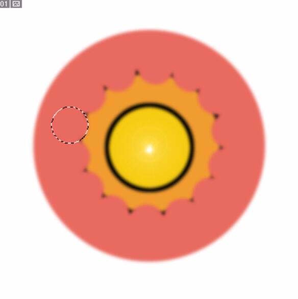 ps中怎么绘制小太阳图标?