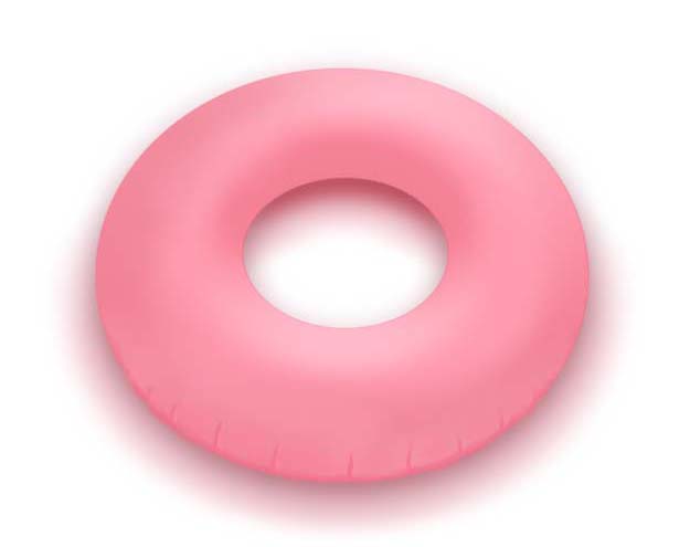 PS怎么画一个粉色的游泳圈?