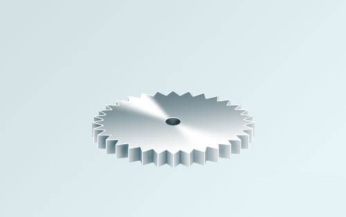 Photoshop设计一个金属质感的立体齿轮