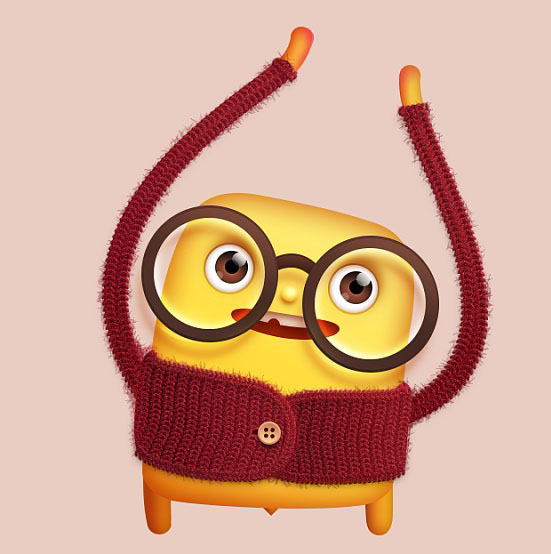 Photoshop绘制身穿毛衣的可爱卡通小蜜蜂