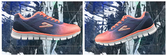 Photoshop设计制作非常复杂的喷溅运动鞋