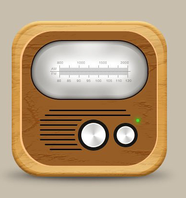 Photoshop怎么画一个木质风格的收音机app图标?