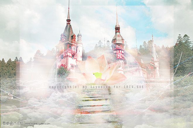 Photoshop设计非常漂亮的城堡意境溶图成签教程